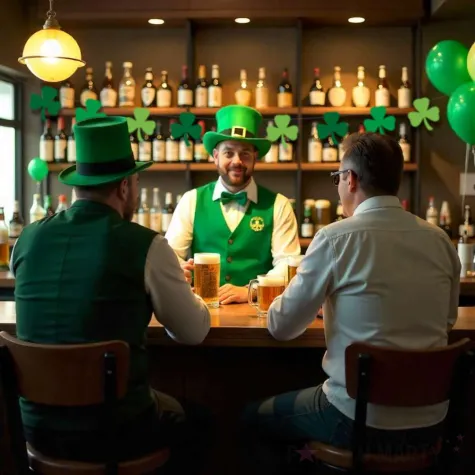 papierowa dekoracja baner koniczynki zielone sw patryk do pubu lub baru 2 5m