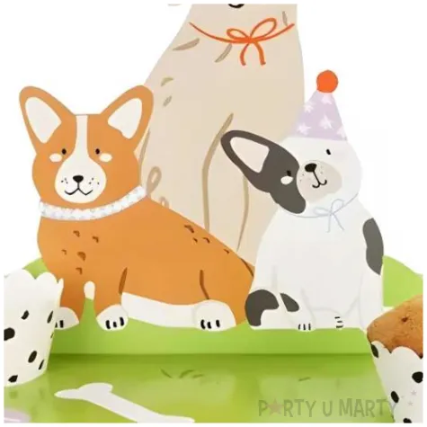 papierowa patera na slodycze dekoracja na urodziny urocze pieski papilotki na muffinki x24