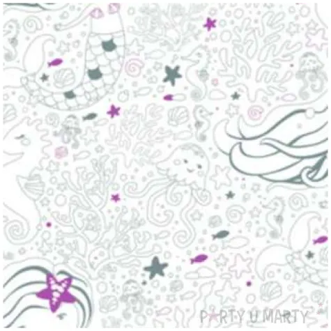 papierowa podkladka urodziny z syrenka amscan 40x30 8 szt