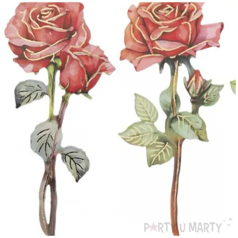 papierowe kwiaty czerwone roze kartonowa dekoracja na dzien kobiet walentynki 8 szt