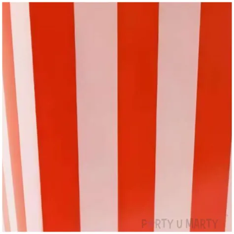 papierowe pudelka na popcorn do kina na walentynki czerwone w paski 11 x 11 x 15 5 cm 6 szt