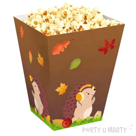 papierowe pudelka na popcorn dzien jeza jesien do szkoly przedszkola 4 szt