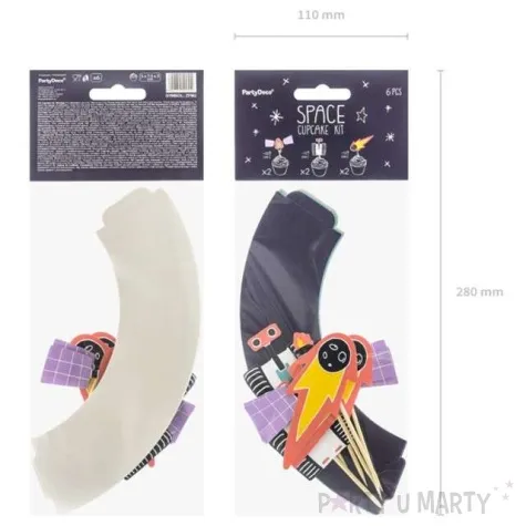 papilotki do muffinek kosmos zestaw partydeco