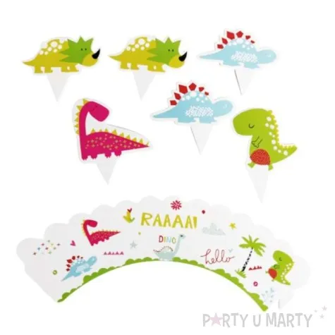 papilotki do muffinek wesole dinozaury jix 6 szt