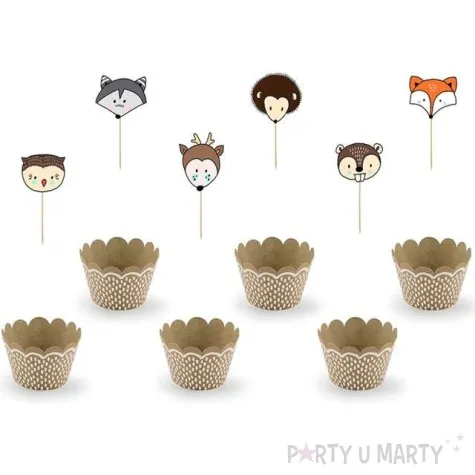 papilotki do muffinek woodland zestaw party deco