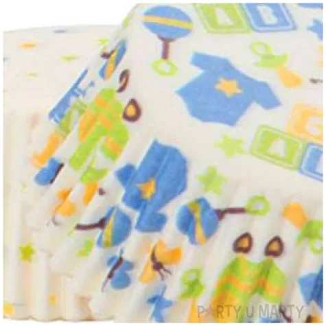 papilotki na muffinki baby shower boy mix decora 36 szt