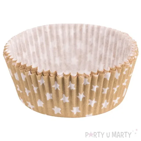 papilotki na muffinki biale gwiadki zloty demmler 60 szt