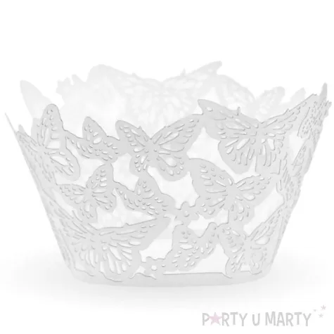papilotki na muffinki biale motylki godan 6 szt