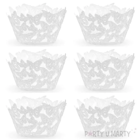 papilotki na muffinki biale motylki godan 6 szt