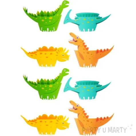 papilotki na muffinki dinozaury mix partypal 8 sztuk