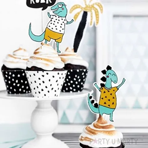 papilotki na muffinki dinozaury partydeco 6 szt