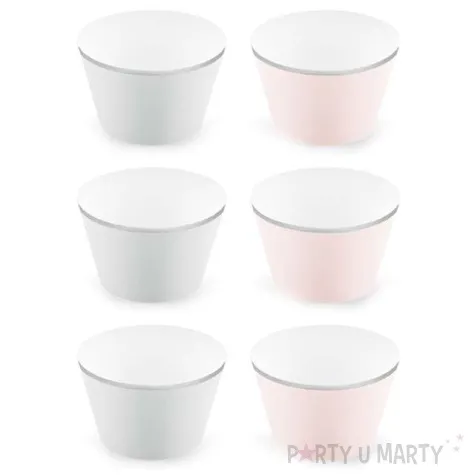 papilotki na muffinki elegant bliss srebrny pasek 6 szt