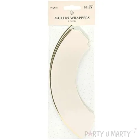 papilotki na muffinki elegant bliss zloty pasek 6 szt