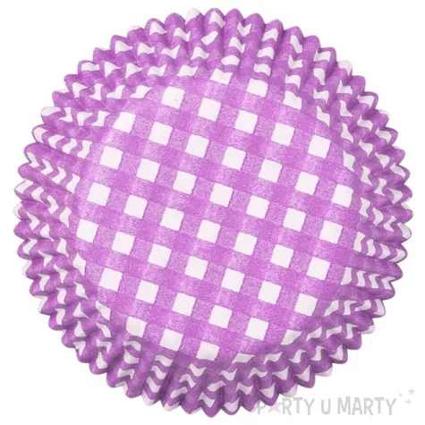 papilotki na muffinki fioletowe w kratke demmler 60 szt