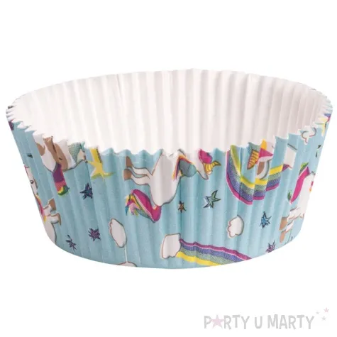 papilotki na muffinki jednorozec niebieski demmler 60 szt