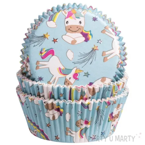 papilotki na muffinki jednorozec niebieski demmler 60 szt