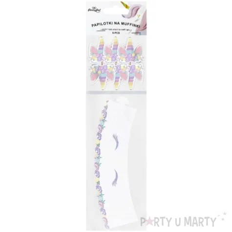papilotki na muffinki jednorozec unicorn partypal 6 szt
