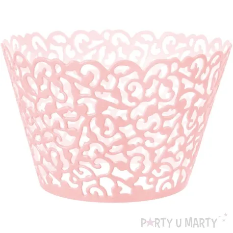 papilotki na muffinki koronka rozowe partypal 10 szt