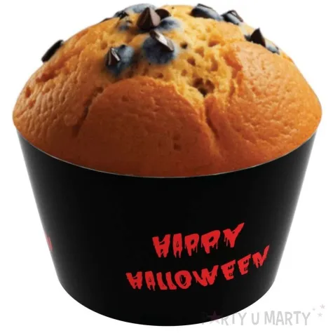 papilotki na muffinki krwawe happy halloween czarno czerwony congee 6 szt