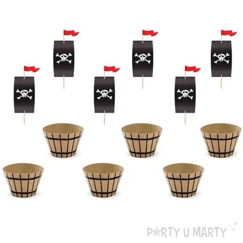papilotki na muffinki piraci zestaw partydeco