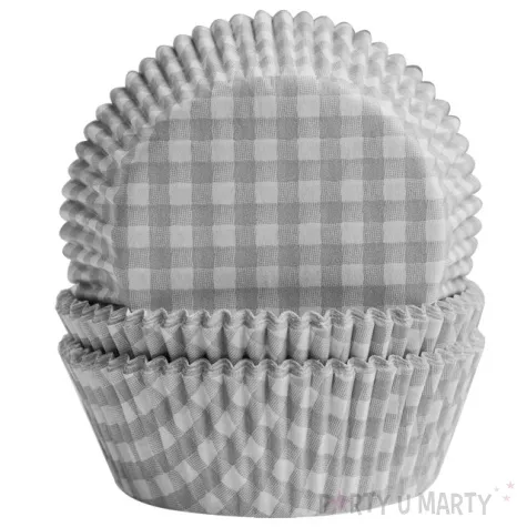 papilotki na muffinki szare w kratke demmler 60 szt