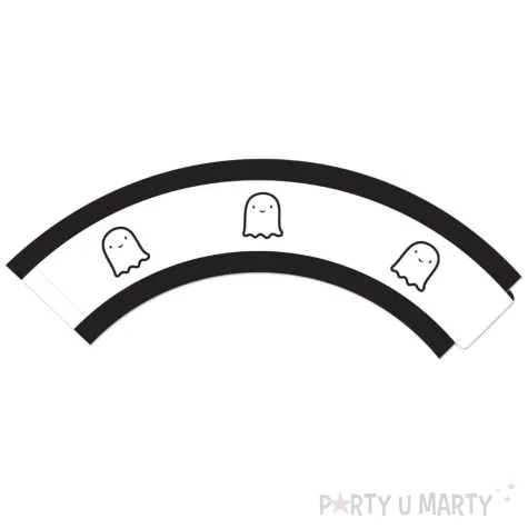 papilotki na muffinki wesoly duszek halloween bialo czarny congee 6 szt