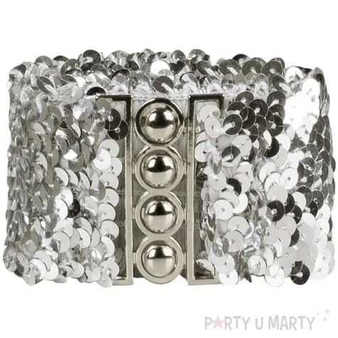 pasek party cekinowy srebrny 60x5 cm boland