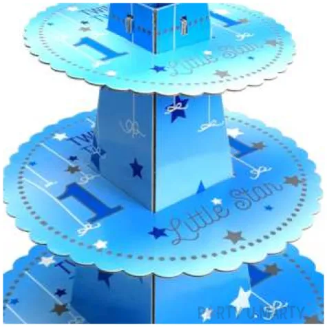 patera papierowa 1 urodziny little star niebieska jix