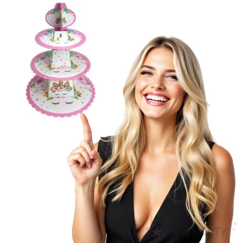 patera papierowa jednorozec unicorn rozowo biala jix