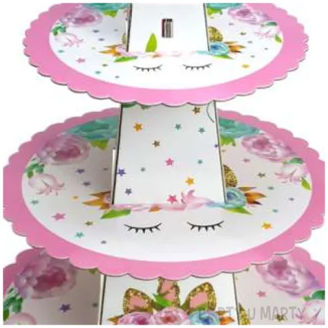 patera papierowa jednorozec unicorn rozowo biala jix