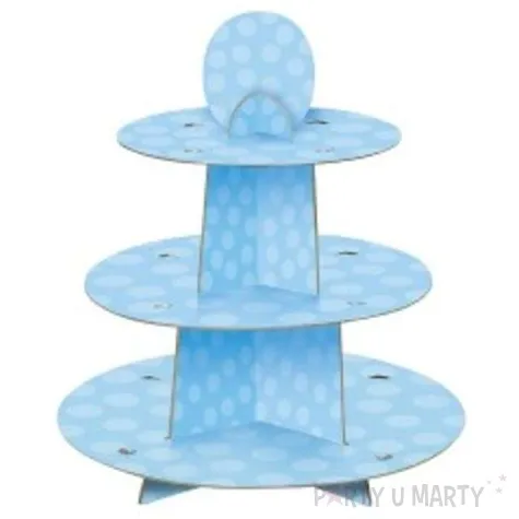 patera papierowa kropeczki blekitna unique 34 cm