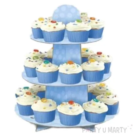 patera papierowa kropeczki blekitna unique 34 cm