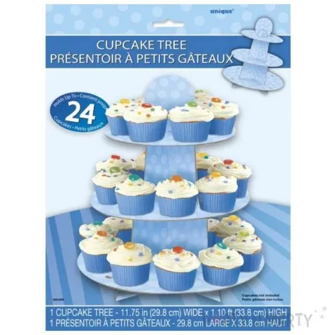 patera papierowa kropeczki blekitna unique 34 cm