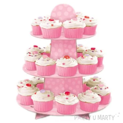 patera papierowa kropeczki rozowa unique 34 cm