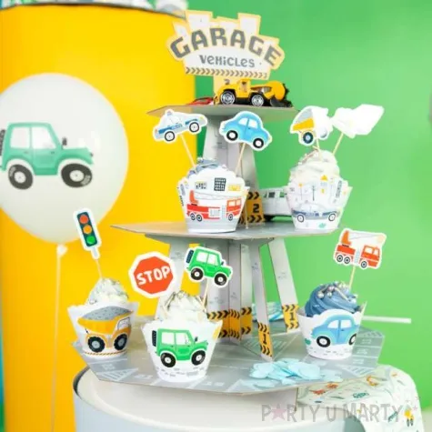 patera papierowa parking budowa szara partypal 46 x 34 cm