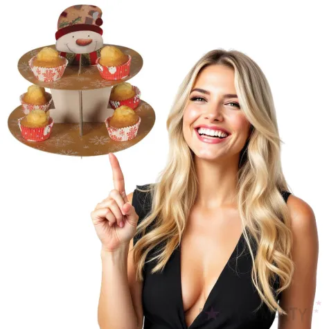 patera papierowa swiateczny balwanek guirca 30 cm