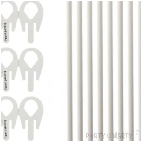 patyczki do balonow ekologiczne papierowe bialy godan 10 szt