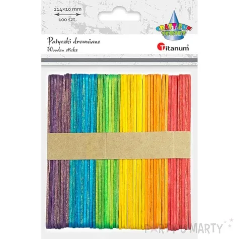 patyczki drewniane do lodow dlugie mix titanum 114 mm 100 szt