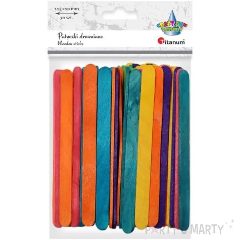 patyczki drewniane do lodow dlugie mix titanum 115 mm 70 szt