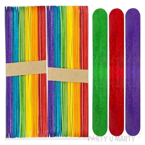 patyczki drewniane do lodow dlugie mix titanum 150 mm 50 szt