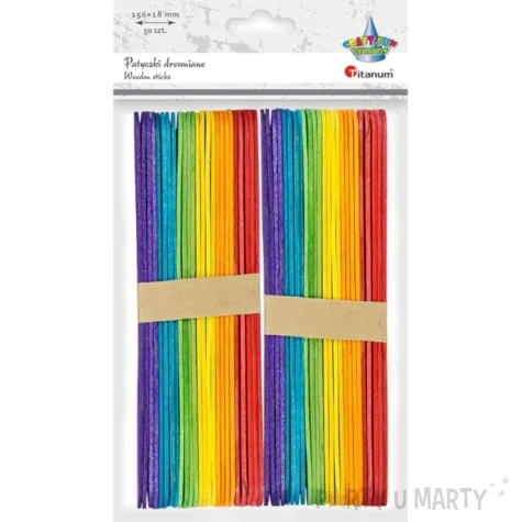 patyczki drewniane do lodow dlugie mix titanum 150 mm 50 szt