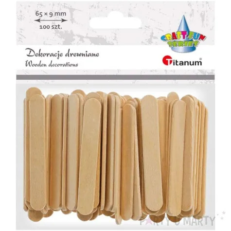 patyczki drewniane do lodow krotkie naturalne titanum 65 mm 100 szt