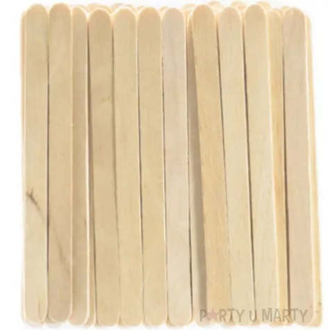 patyczki drewniane do lodow plaskie naturalne partydeco 1x13 cm 50 szt