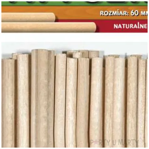 patyczki drewniane okragle bezbarwne aliga 60 mm 100 szt