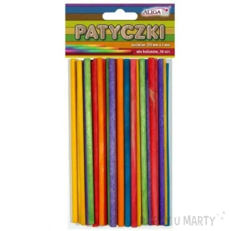 patyczki drewniane okragle mix aliga 150 mm 50 szt