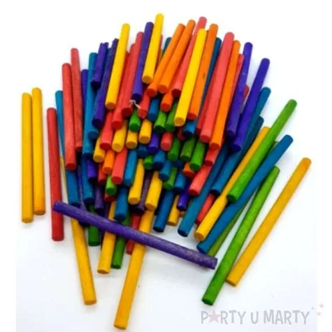 patyczki drewniane okragle mix aliga 60 mm 100 szt