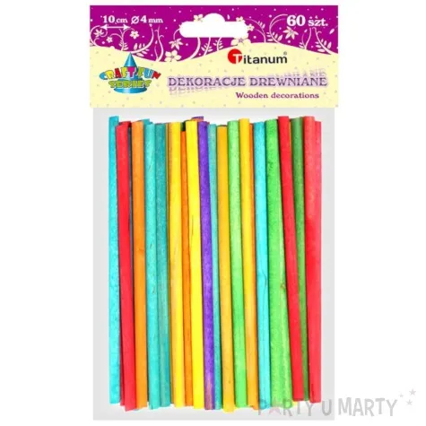 patyczki drewniane okragle mix titanum 100 mm 60 szt