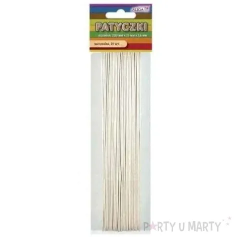 patyczki drewniane plaskie bezbarwne aliga 200 mm 25 szt