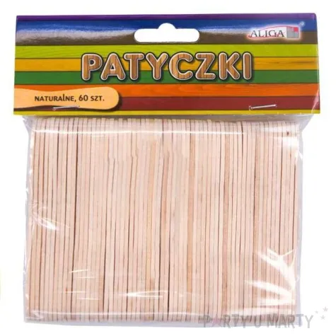 patyczki drewniane plaskie bezbarwne aliga 940 mm 60 szt