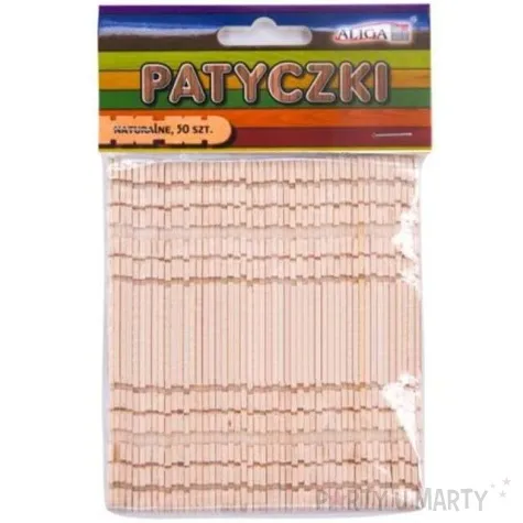 patyczki drewniane plaskie konstrukcyjne bezbarwne aliga 114 mm 50 szt